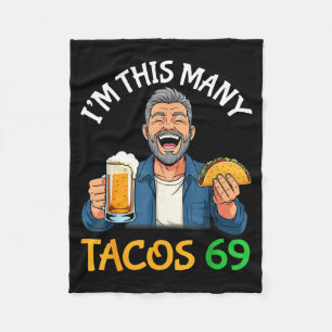 Manta Polar Tantos Tacos Tengo 69 Años Hombre Bebiendo Cerveza
