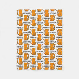 Manta Polar Tapa de gato Naranja PERSONALIZADO