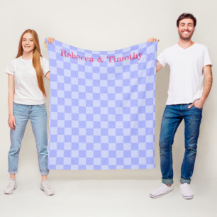 Manta Polar Tapiz de texto personalizado con patrón azul cielo
