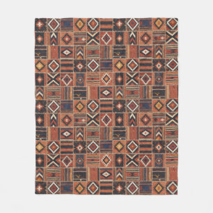 Manta Polar Tapiz geométrico de Kilim de patchwork rústico