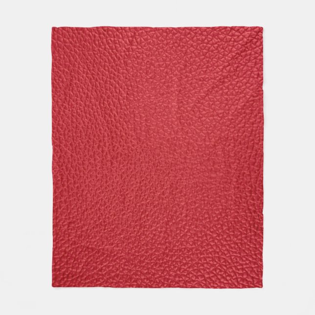 Manta Polar Tapón de cuero artificial rojo oscuro. (Anverso)