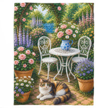 Tarde en el jardín, gato 