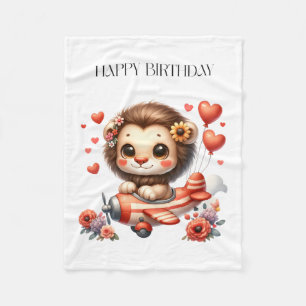 Manta Polar Tarjeta Cumpleaños León Piloto