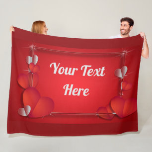 Manta Polar TARJETA DEL DÍA DE SAN VALENTÍN (añada su texto