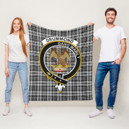 Manta Polar Tartan a Cuadros Grises del Clan Drummond