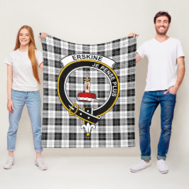 Manta Polar Tartan a cuadros negros y blancos del clan Erskine