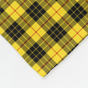 Manta Polar Tartán amarillo del clan de MacLeod y negro