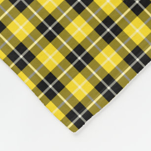 Manta Polar Tartán amarillo y negro del clan de Barclay
