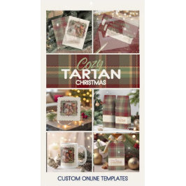 Manta Polar Tartan Border Christmas 4 Photo Template ID1141A