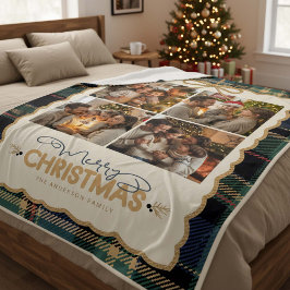 Manta Polar Tartan Border Christmas 4 Photo Template ID1141B