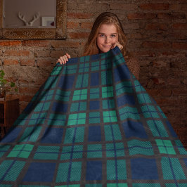 Manta Polar Tartan Clan Black Watch Plage Blue Green Check