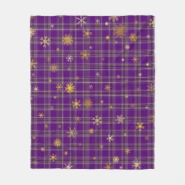 Manta Polar Tartán de invierno dorado