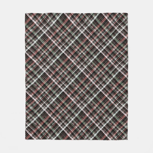 Manta Polar Tartán de Navidades texturados. (Anverso)