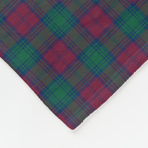 Manta Polar Tartán marrón y verde del clan de Lindsay