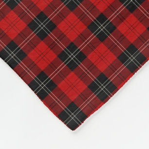 Manta Polar Tartán negro y rojo del clan de Ramsay