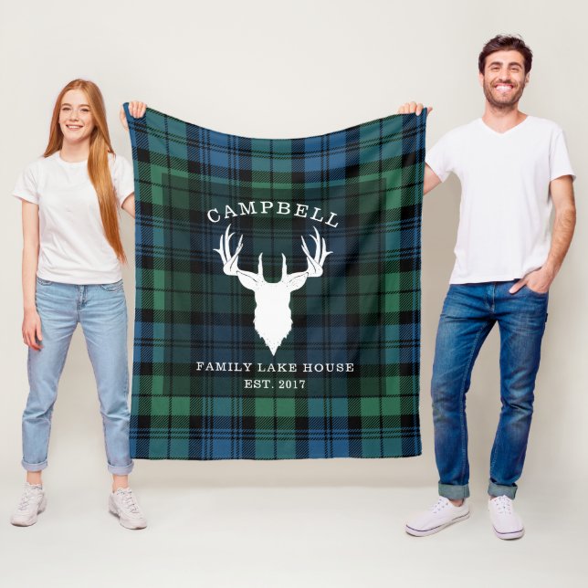 Manta Polar Tartan Plaid Clan Campbell Familia Nombre Lake Hou (In situ)