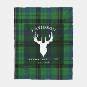 Manta Polar Tartan Plaid Clan Davidson Family Lake House