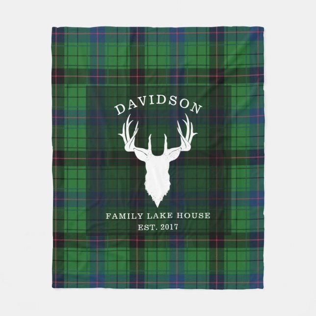 Manta Polar Tartan Plaid Clan Davidson Family Lake House (Anverso)