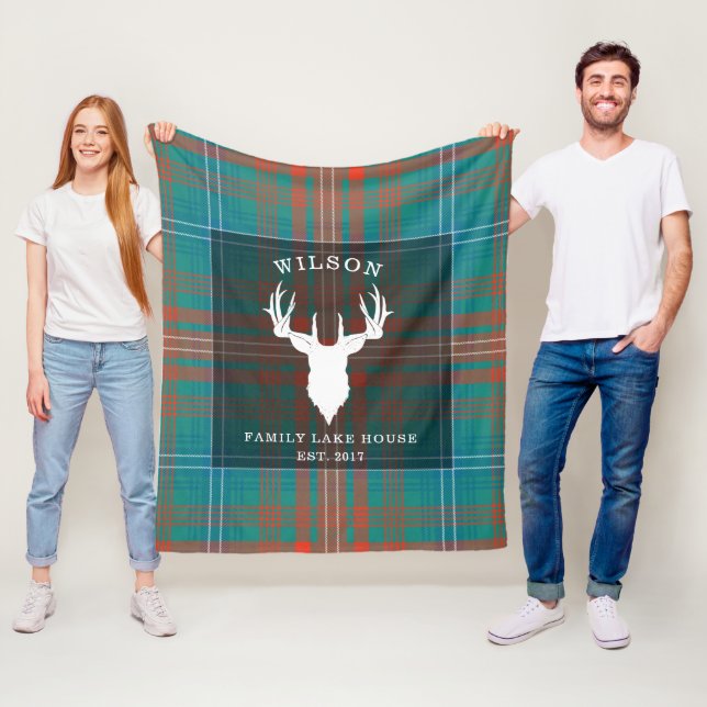 Manta Polar Tartan Plaid Clan Wilson Family Lake House (In situ)