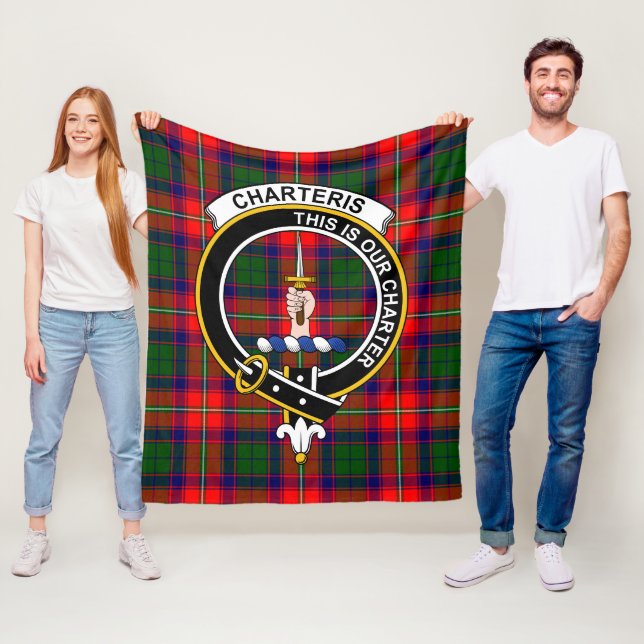 Manta Polar Tartan Plaid del Clan Charteris (In situ)
