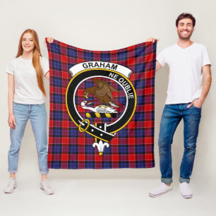 Manta Polar Tartan Plaid Rojo del Clan Graham de Menteith