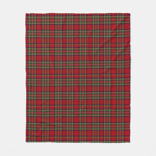 Manta Polar Tartan Plaid Rojo Real Stewart (Anverso)