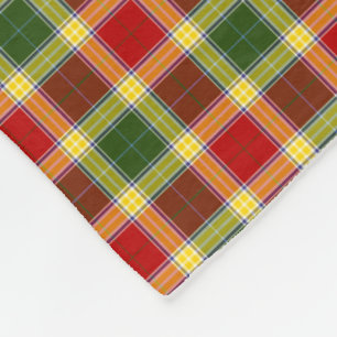 Manta Polar Tartán rojo, amarillo y verde del clan de Gibbs