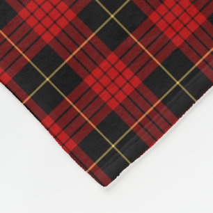 Manta Polar Tartán rojo y negro del clan de MacQueen