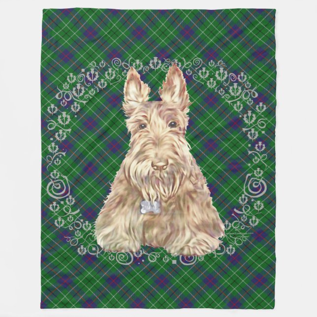 Manta Polar Tartan Scottie Trigo (Anverso)