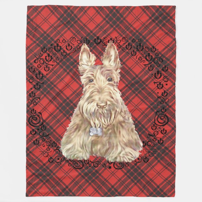 Manta Polar Tartan Scottie Trigo (Anverso)