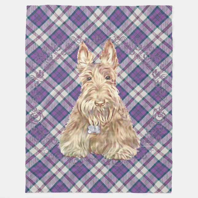 Manta Polar Tartan Scottie Trigo (Anverso)