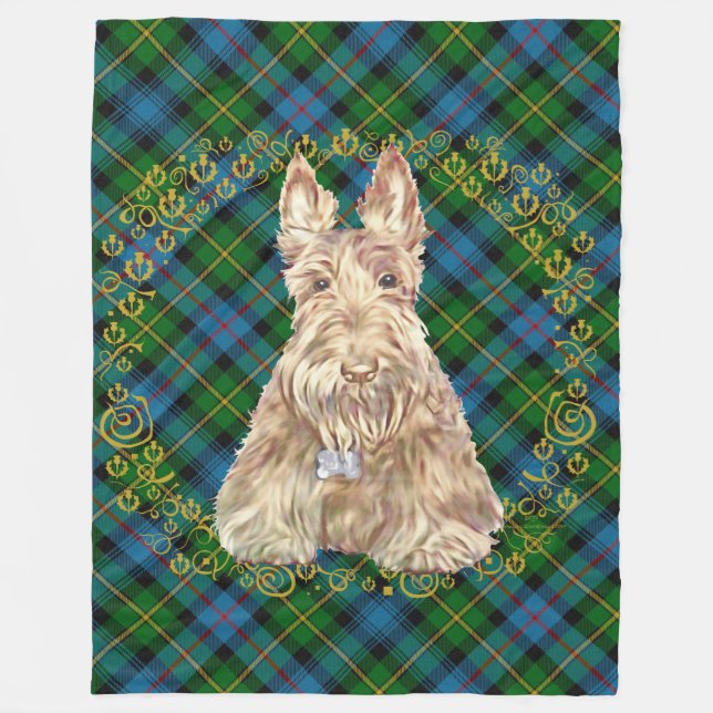 Manta Polar Tartan Scottie Trigo (Anverso)
