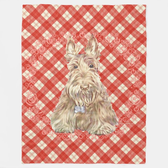 Manta Polar Tartan Scottie Trigo (Anverso)