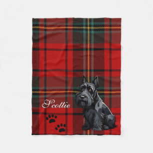 Manta Polar Tartan Terrier Escocés (Scotty). Editable