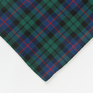 Manta Polar Tartán verde y azul del clan de Morrison