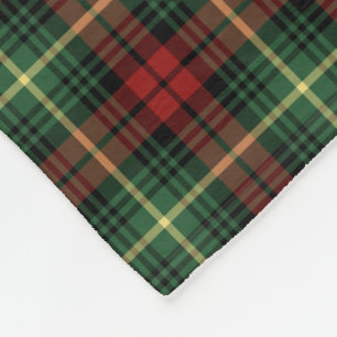 Manta Polar Tartán verde y rojo del clan de Martin