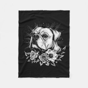 Manta Polar Tattoo Style Lover Bulldog Retro Perro