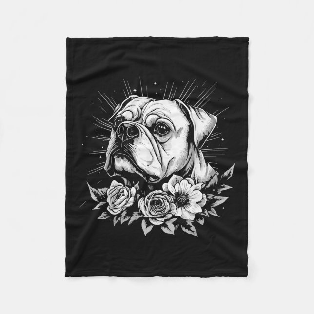 Manta Polar Tattoo Style Lover Bulldog Retro Perro (Anverso)