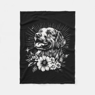 Manta Polar Tattoo Style Lover Golden Retriever Retro Dog