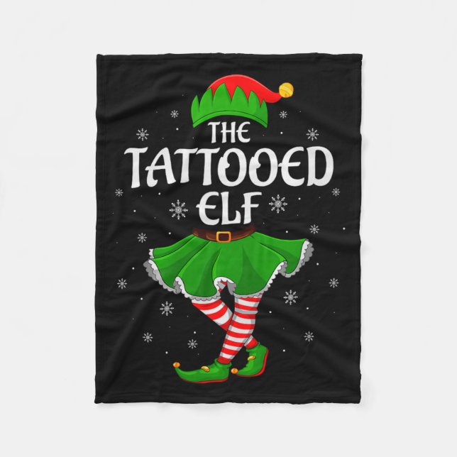 Manta Polar Tattooed Elf Christmas Family Girls Women Elf Squa (Anverso)