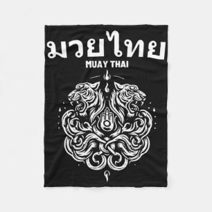 Manta Polar Tatuaje de arte de Muay Thai Sak Yant Tigre gemelo
