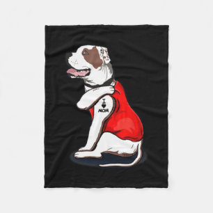 Manta Polar Tatuaje de perro bulldog americano amo a mamá