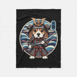 Manta Polar Tatuaje de perro samurai japonés, Beagle Kawaii Ni