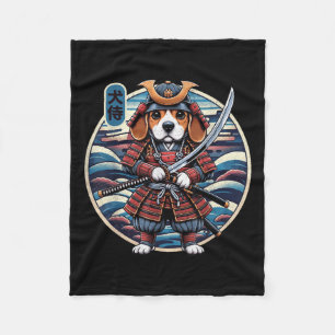 Manta Polar Tatuaje de perro samurai japonés, Beagle Kawaii Ni