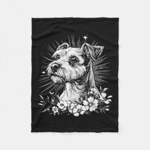 Manta Polar Tatuaje estilo retro de Fox Terrier Dog Lover
