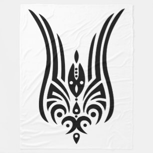 Manta Polar Tatuaje tribal NEGRO - tulipán + tus ideas