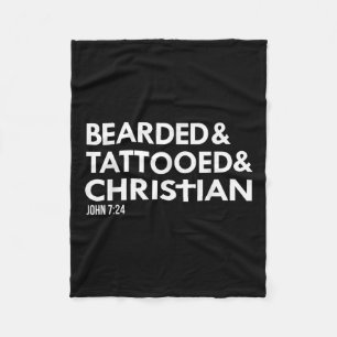Manta Polar Tatuajes de barba satinado cristiano graciosos