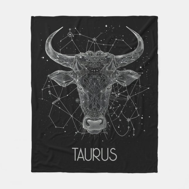 Manta Polar Taurus Zodiac Constellation Fleece Blanket (Anverso)