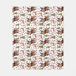 Manta Polar Taza floral linda de reno