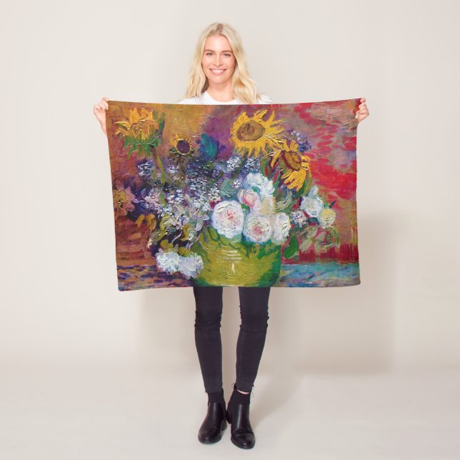 Manta Polar Tazón con flores, Van Gogh (In situ)